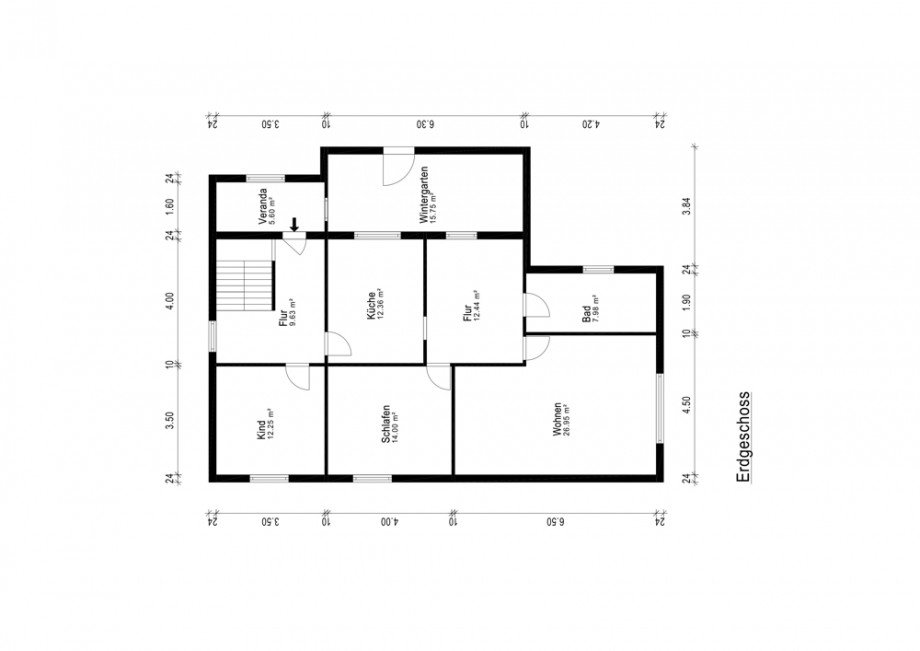 Grundriss Erdgeschoss Einfamilienhaus Bad Schmiedeberg