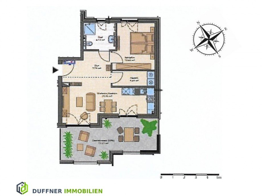 Grundriss mit Ausrichtung Dachgeschosswohnung Probsteierhagen