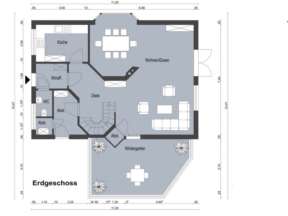 Grundriss EG Einfamilienhaus Stockelsdorf