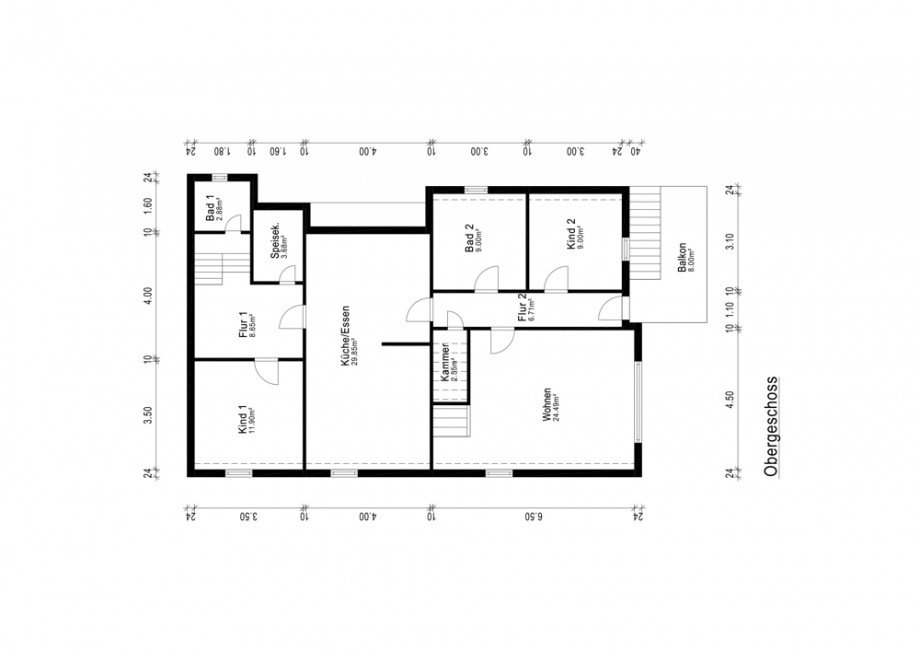 Grundriss Obergeschoss Einfamilienhaus Bad Schmiedeberg