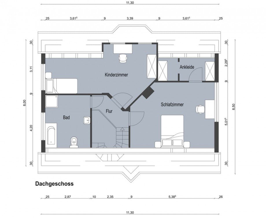 Grundriss DG Einfamilienhaus Stockelsdorf