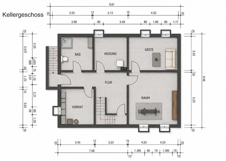 Grundriss KG Einfamilienhaus Sch�nberg (Holstein)
