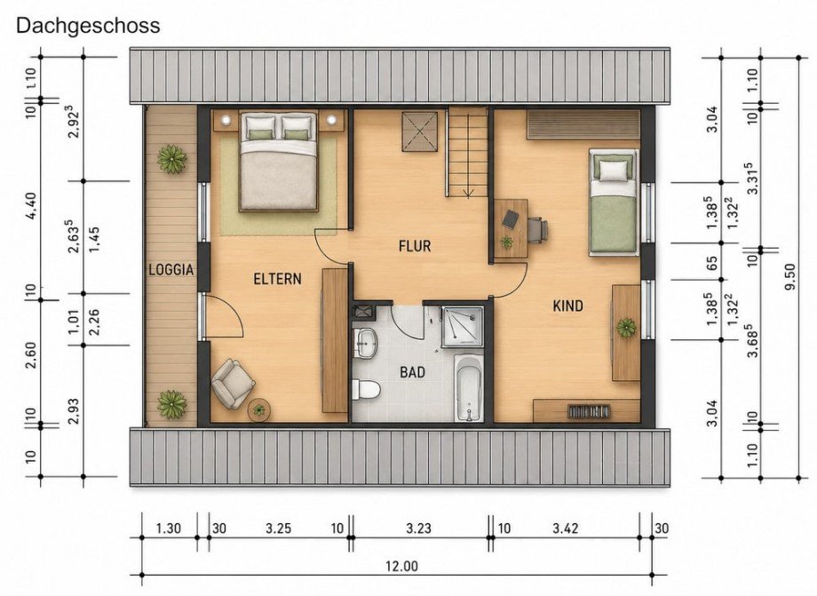 Grundriss DG Einfamilienhaus Sch�nberg (Holstein)