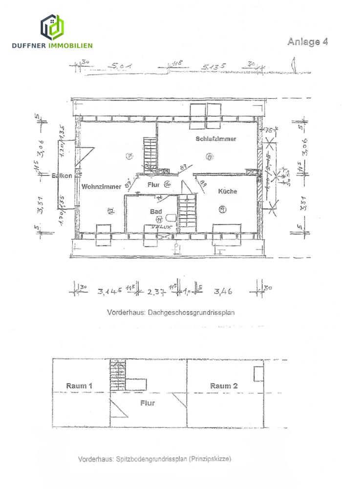 SE 1 Vorderhaus - 2 DG 2 Ebene Mehrfamilienhaus Selent